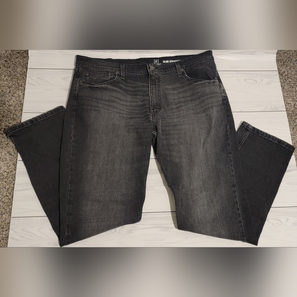 George Men's Black Slim Straight Jeans Sz 40x32